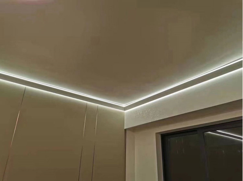 Lampada a LED ad angolo superiore | Luci a LED luminose per soffitto in gesso Lampada linea angolare a canale morbido gratuito