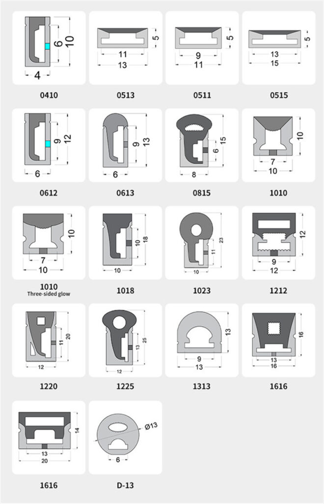 Neon Flex Size | 10mm Embedded Silicone Outside Wall Light IP68 2835 LED Neon Strip LED Rope Lighting 6000K