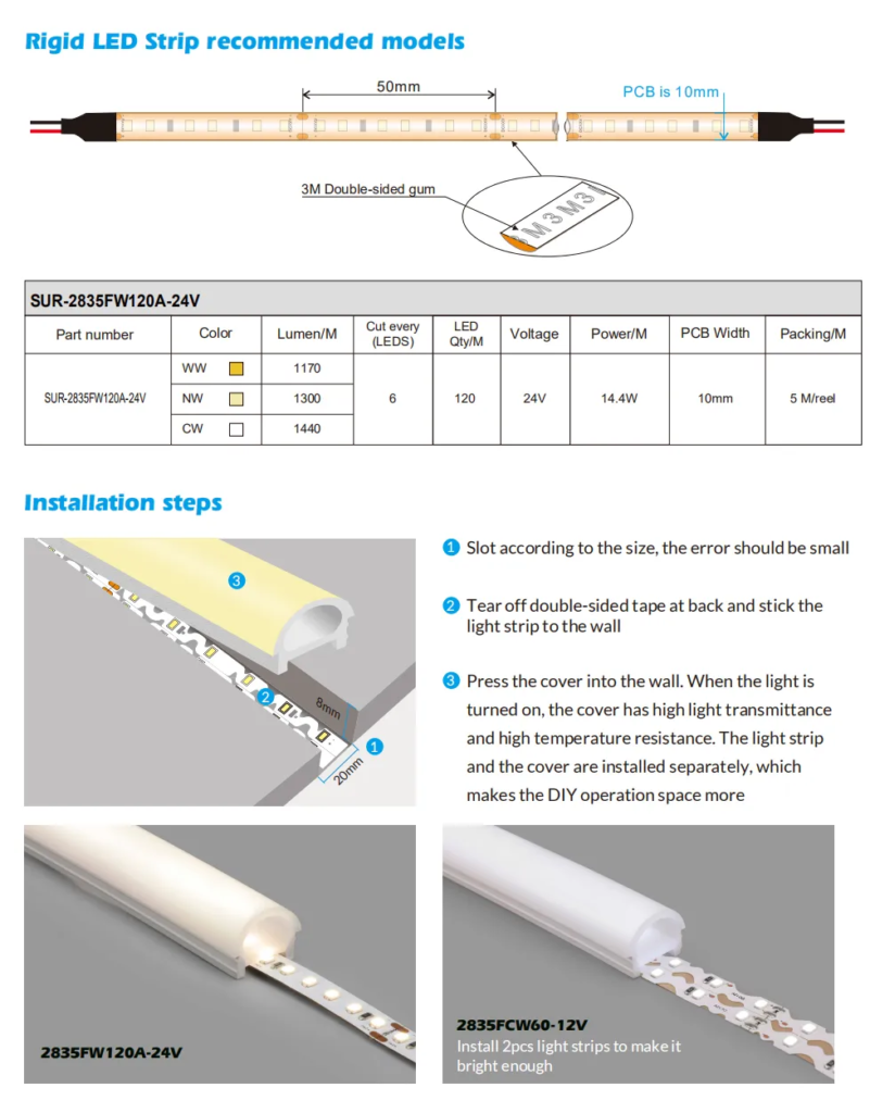 Neon Tube Installation | Seperated Neon Tube Recessed Silicone LED Flex Neon Light Tube Cover