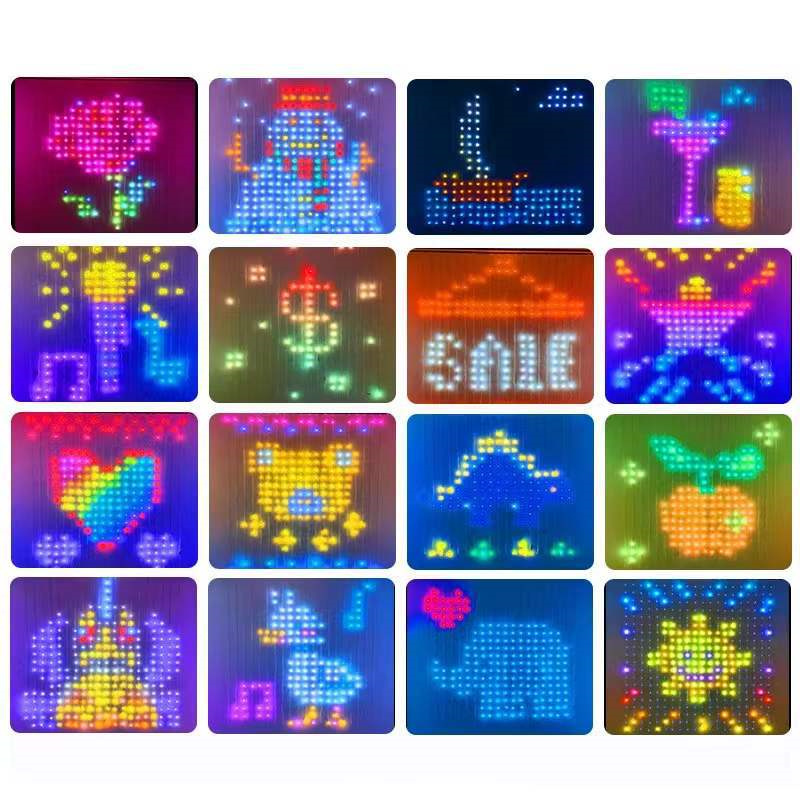 RGB Pixel LED Curtain | App Controlled Addressable RGB LED Pixel Curtain Lights String Waterfall Lights Programmable