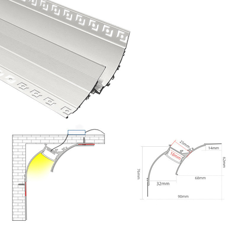 gypsum light fitting Size | LED Aluminum Profile Linear Light For Gypsum Ceiling Suspended Backlight Linear LED Wall Washer