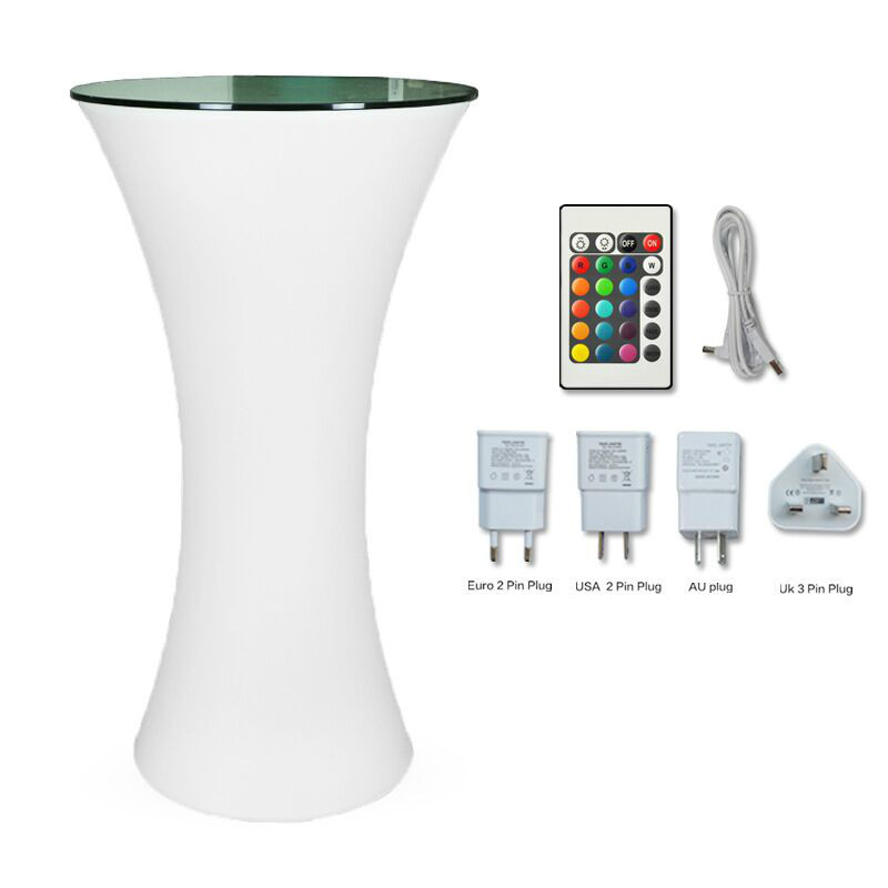 Mesa de Barra de LED | Mesa alta de LED RGB com mudança de cor brilhante Decoração de mesa de LED para casamento