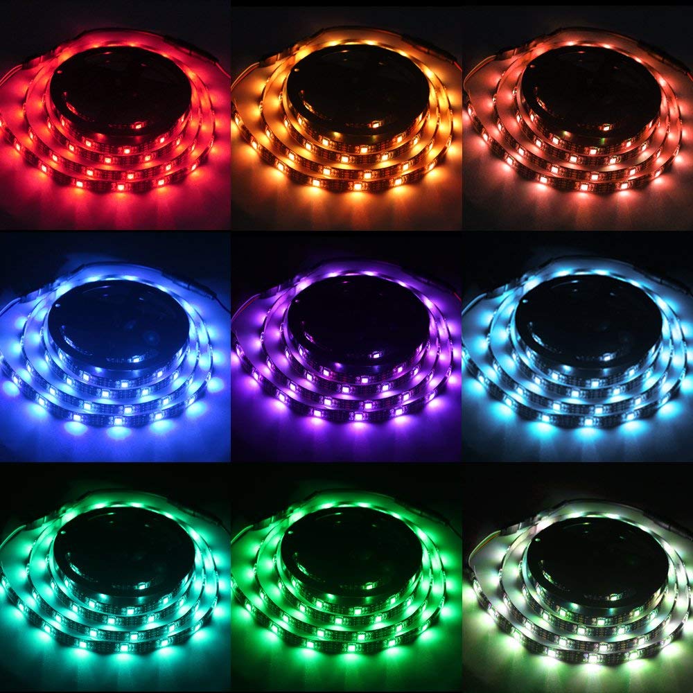 18650 LED svjetiljka s baterijskim napajanjem | RGB LED traka Svjetleća traka Fleksibilna rasvjeta Baterijska svjetleća traka s ručnim upravljanjem s 3 tipke koja mijenja boju