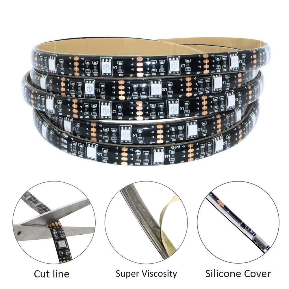 LED strip batteridrevet | RGB LED Strip Light Tape Fleksibel belysning Batteridrevet Manuell kontroll 3 taster Fargeskiftende batteri Light Strip