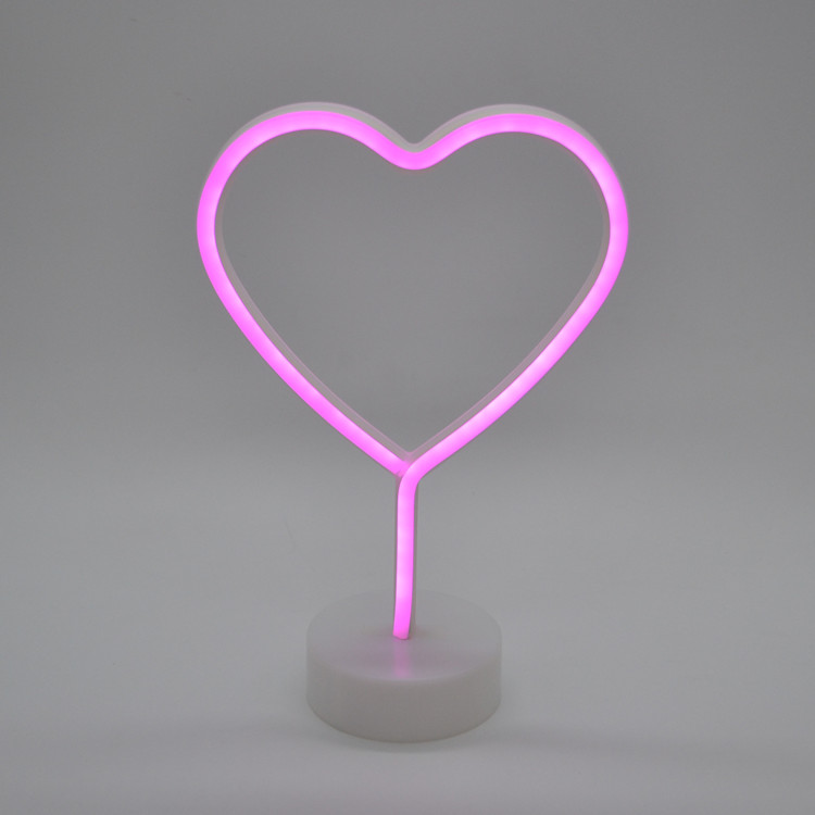 coeur néon | Led Neon Lights Signe en forme de coeur Art Décoration d'intérieur Lampe de bureau rougeoyante Veilleuse