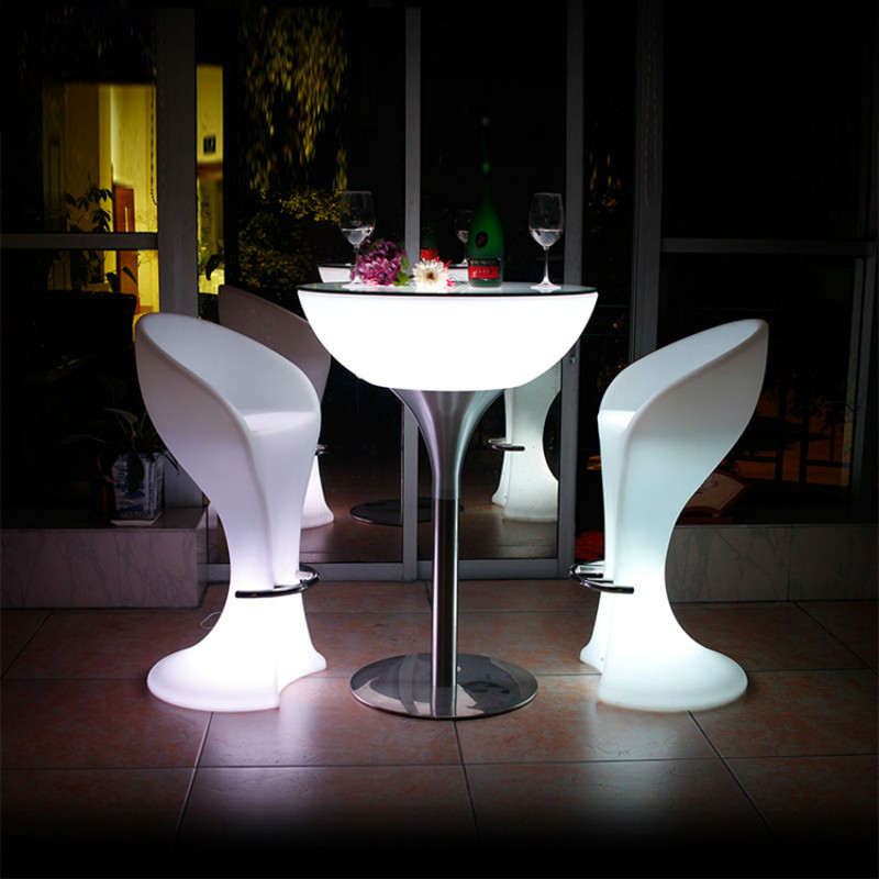 beleuchteter Cocktailtisch | Sommer-LED-Leuchttisch, beleuchteter Tisch, Nachtclub, Party, Event, LED-Stuhl