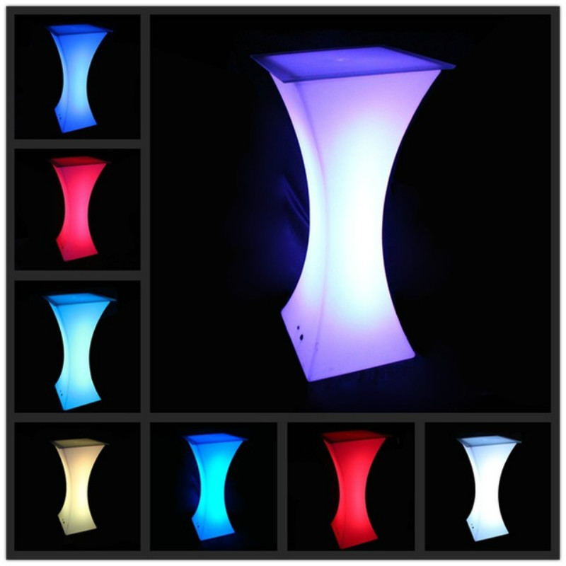 mesa de coctel iluminada | Juego de mesa y silla de bar RGB para exhibición de mesa de cóctel iluminada recargable