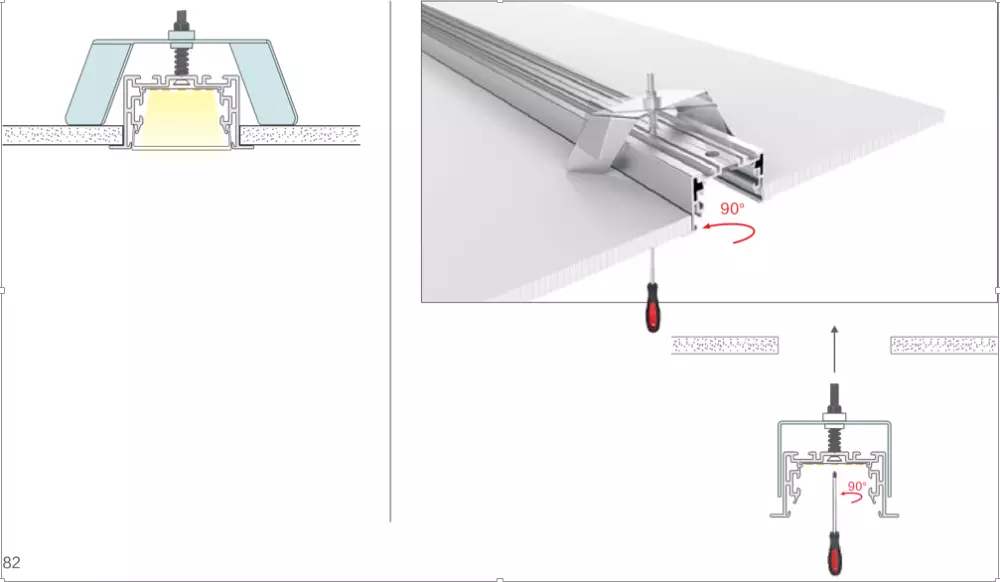 Installazione | Lampada da corridoio per installazione da incasso a luce lineare incorporata con luce per armadio a LED in alluminio personalizzata