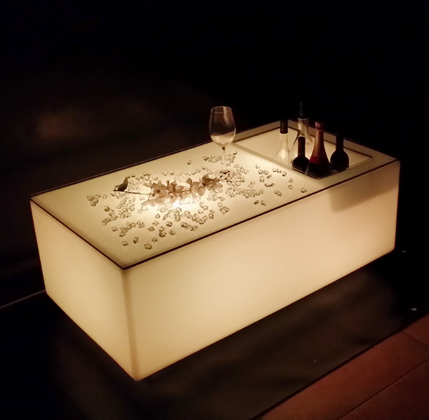 led ice bucket bar table